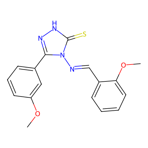 4-((2-Methoxybenzylidene)amino)-5-(3-methoxyphenyl)-4H-1,2,4-triazole-3-thiol structure