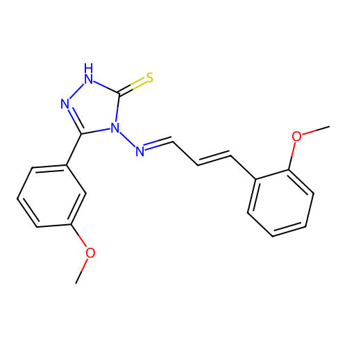 3-(3-methoxyphenyl)-4-[(E)-[(E)-3-(2-methoxyphenyl)prop-2-enylidene]amino]-1H-1,2,4-triazole-5-thione structure
