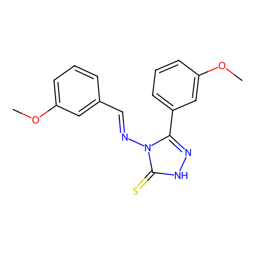 4-((3-Methoxybenzylidene)amino)-5-(3-methoxyphenyl)-4H-1,2,4-triazole-3-thiol structure