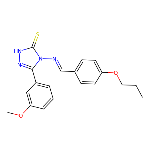 5-(3-Methoxyphenyl)-4-((4-propoxybenzylidene)amino)-4H-1,2,4-triazole-3-thiol structure