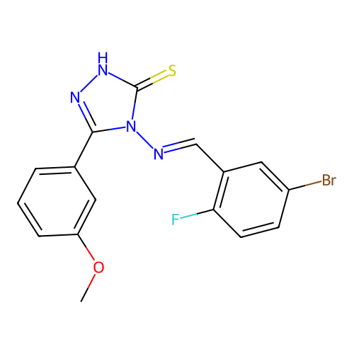 (E)-4-((5-bromo-2-fluorobenzylidene)amino)-5-(3-methoxyphenyl)-4H-1,2,4-triazole-3-thiol structure