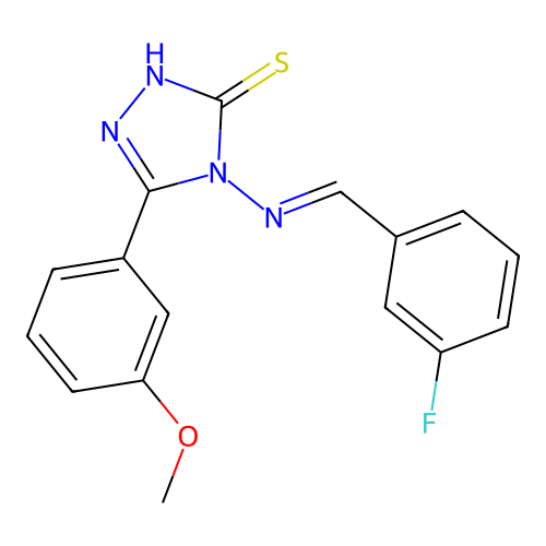 4-((3-Fluorobenzylidene)amino)-5-(3-methoxyphenyl)-4H-1,2,4-triazole-3-thiol structure
