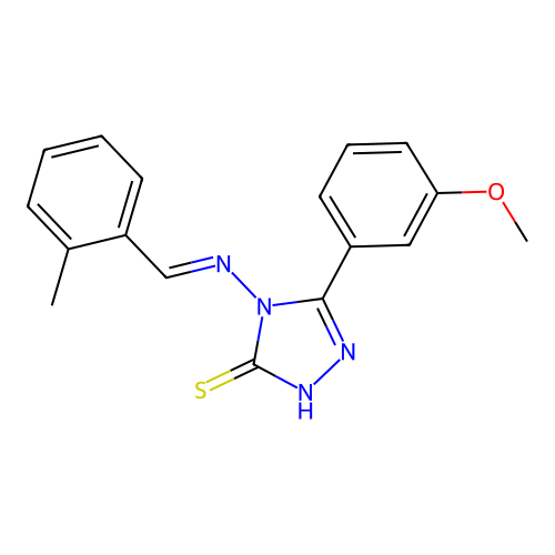 5-(3-Methoxyphenyl)-4-((2-methylbenzylidene)amino)-4H-1,2,4-triazole-3-thiol structure