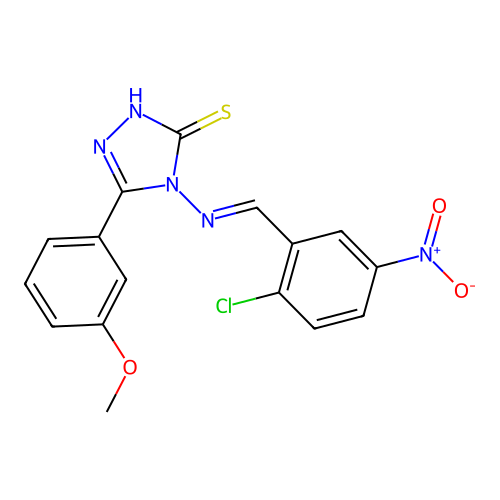4-((2-CL-5-Nitrobenzylidene)amino)-5-(3-methoxyphenyl)-4H-1,2,4-triazole-3-thiol structure