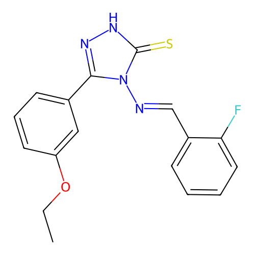 5-(3-Ethoxyphenyl)-4-((2-fluorobenzylidene)amino)-4H-1,2,4-triazole-3-thiol structure
