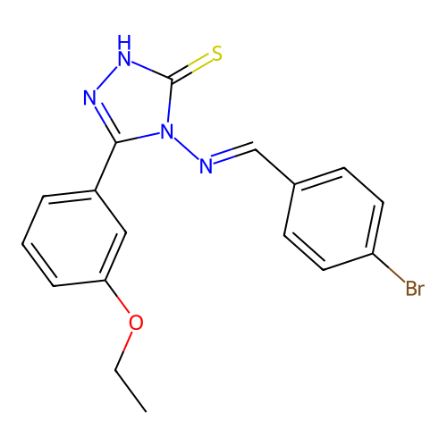 4-((4-BR-Benzylidene)amino)-5-(3-ethoxy-PH)-4H-1,2,4-triazol-3-YL hydrosulfide structure