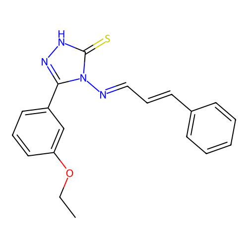 5-(3-ethoxyphenyl)-4-((E)-((E)-3-phenylallylidene)amino)-4H-1,2,4-triazole-3-thiol structure