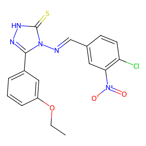 4-((4-CL-3-Nitrobenzylidene)amino)-5-(3-ethoxyphenyl)-4H-1,2,4-triazole-3-thiol structure