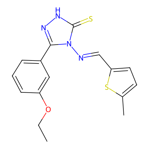 5-(3-Ethoxy-PH)-4-(((5-ME-2-thienyl)methylene)amino)-4H-1,2,4-triazole-3-thiol structure