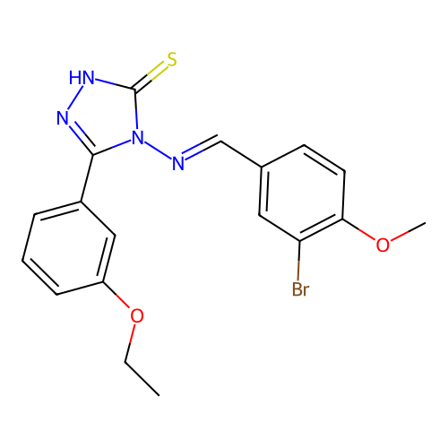 4-((3-BR-4-Methoxybenzylidene)amino)-5-(3-ethoxy-PH)-4H-1,2,4-triazole-3-thiol structure
