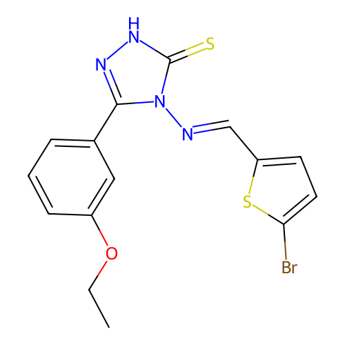 4-(((5-BR-2-Thienyl)methylene)amino)-5-(3-ethoxy-PH)-4H-1,2,4-triazole-3-thiol structure
