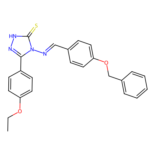 (E)-4-((4-(benzyloxy)benzylidene)amino)-5-(4-ethoxyphenyl)-4H-1,2,4-triazole-3-thiol structure
