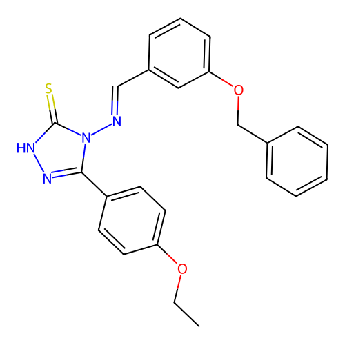 (E)-4-((3-(benzyloxy)benzylidene)amino)-5-(4-ethoxyphenyl)-4H-1,2,4-triazole-3-thiol structure