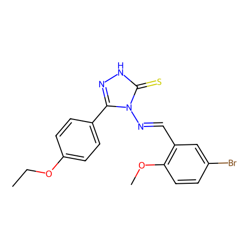 (E)-4-((5-bromo-2-methoxybenzylidene)amino)-5-(4-ethoxyphenyl)-4H-1,2,4-triazole-3-thiol structure