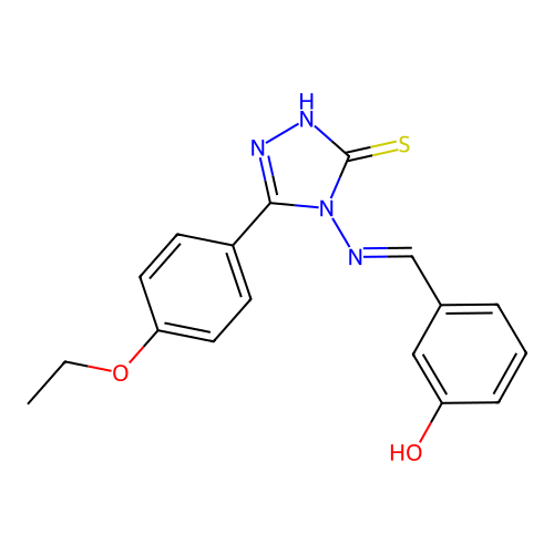 3-[(E)-{[3-(4-ethoxyphenyl)-5-sulfanyl-4H-1,2,4-triazol-4-yl]imino}methyl]phenol structure