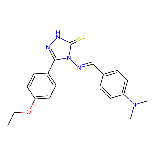(E)-4-((4-(dimethylamino)benzylidene)amino)-5-(4-ethoxyphenyl)-4H-1,2,4-triazole-3-thiol structure