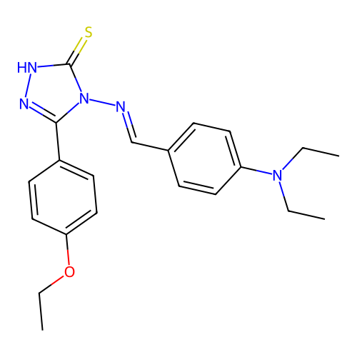 (E)-4-((4-(diethylamino)benzylidene)amino)-5-(4-ethoxyphenyl)-4H-1,2,4-triazole-3-thiol structure