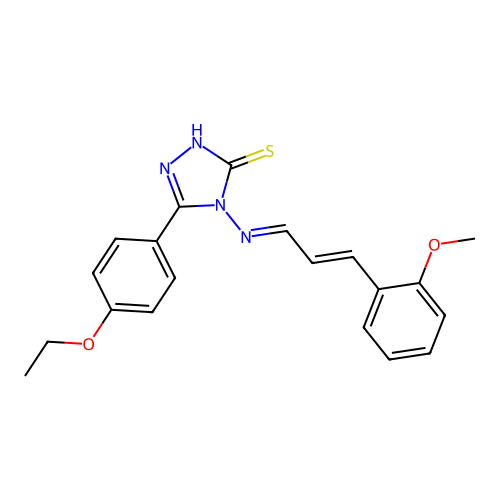 3-(4-ethoxyphenyl)-4-[(E)-[(E)-3-(2-methoxyphenyl)prop-2-enylidene]amino]-1H-1,2,4-triazole-5-thione structure