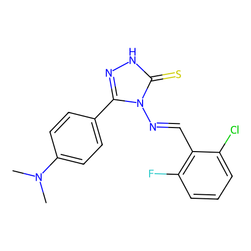 4-((2-CL-6-F-BENZYLIDENE)AMINO)-5-(4-(DIMETHYLAMINO)PH)4H-1,2,4-TRIAZOLE-3-THIOL structure