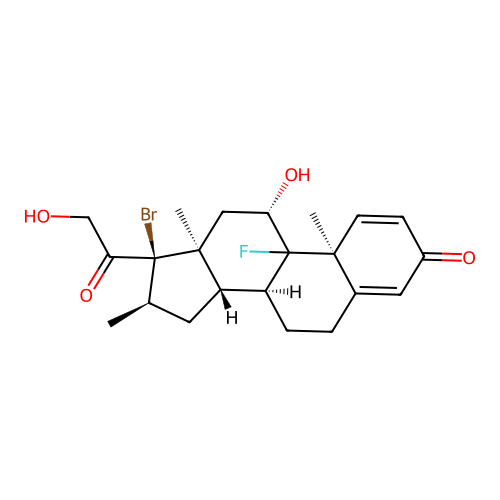 17-Bromo-9-fluoro-11beta,21-dihydroxy-16alpha-methylpregna-1,4-diene-3,20-dione structure
