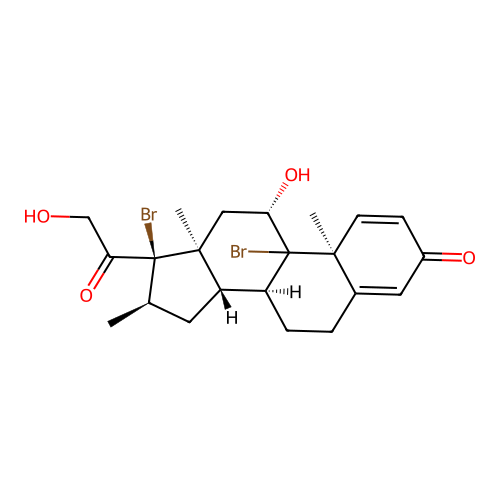 9,17-Dibromo-11,21-dihydroxy-16-methylpregna-1,4-diene-3,20-dione structure