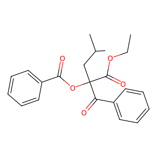 Valeric acid, 2-benzoyl-2-hydroxy-4-methyl-, ethyl ester, benzoate structure