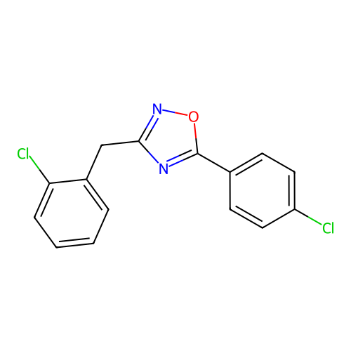 3-(2-Chlorobenzyl)-5-(4-chlorophenyl)-1,2,4-oxadiazole structure
