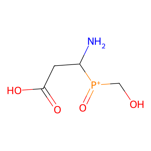 (1-Amino-2-carboxyethyl)(hydroxymethyl)oxophosphanium structure
