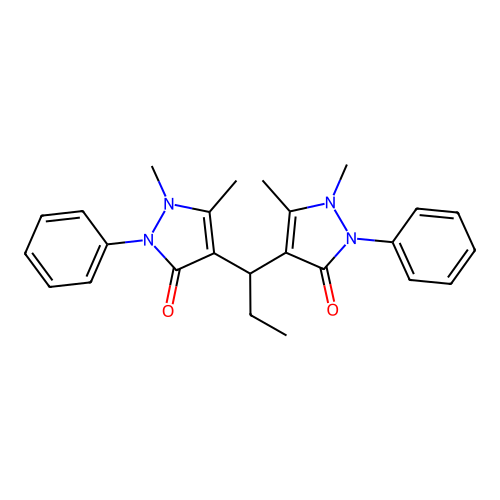 4,4'-(propane-1,1-diyl)bis(1,5-dimethyl-2-phenyl-1H-pyrazol-3(2H)-one) structure