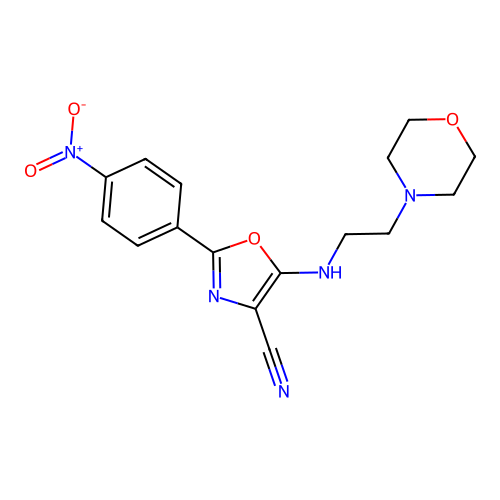 5-{[2-(Morpholin-4-yl)ethyl]amino}-2-(4-nitrophenyl)-1,3-oxazole-4-carbonitrile structure