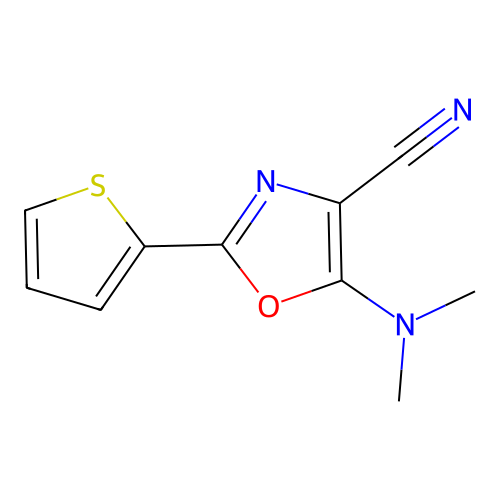 5-(Dimethylamino)-2-thiophen-2-yl-1,3-oxazole-4-carbonitrile structure