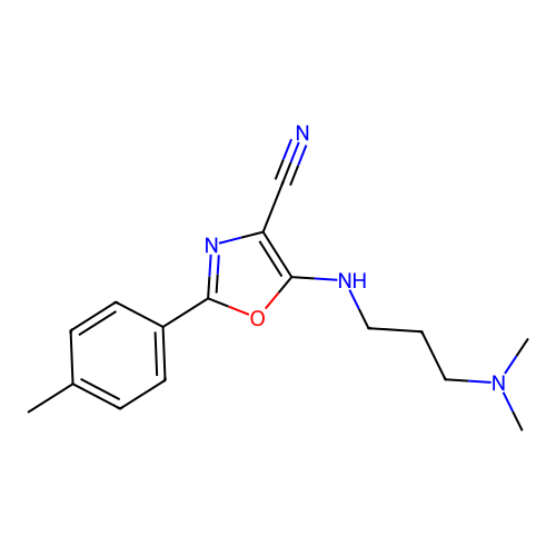 5-{[3-(Dimethylamino)propyl]amino}-2-(4-methylphenyl)-1,3-oxazole-4-carbonitrile structure