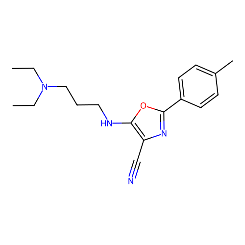 5-{[3-(Diethylamino)propyl]amino}-2-(4-methylphenyl)-1,3-oxazole-4-carbonitrile structure