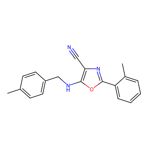 5-[(4-Methylbenzyl)amino]-2-(2-methylphenyl)-1,3-oxazole-4-carbonitrile structure