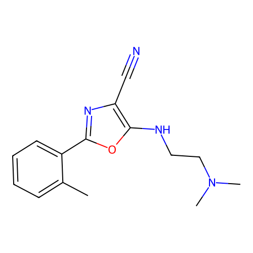 5-{[2-(Dimethylamino)ethyl]amino}-2-(2-methylphenyl)-1,3-oxazole-4-carbonitrile structure