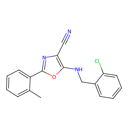 5-[(2-Chlorobenzyl)amino]-2-(2-methylphenyl)-1,3-oxazole-4-carbonitrile structure