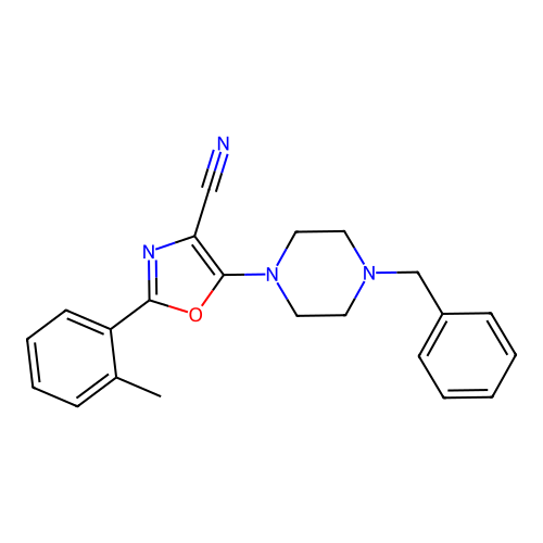 5-(4-Benzylpiperazin-1-yl)-2-(2-methylphenyl)-1,3-oxazole-4-carbonitrile structure