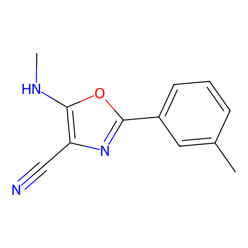 5-(Methylamino)-2-(3-methylphenyl)-1,3-oxazole-4-carbonitrile structure