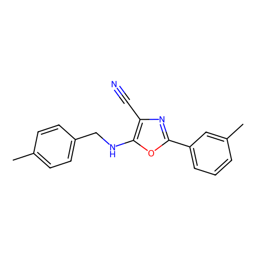 5-[(4-Methylbenzyl)amino]-2-(3-methylphenyl)-1,3-oxazole-4-carbonitrile structure