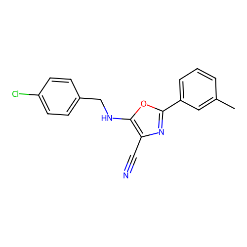 5-[(4-Chlorobenzyl)amino]-2-(3-methylphenyl)-1,3-oxazole-4-carbonitrile structure