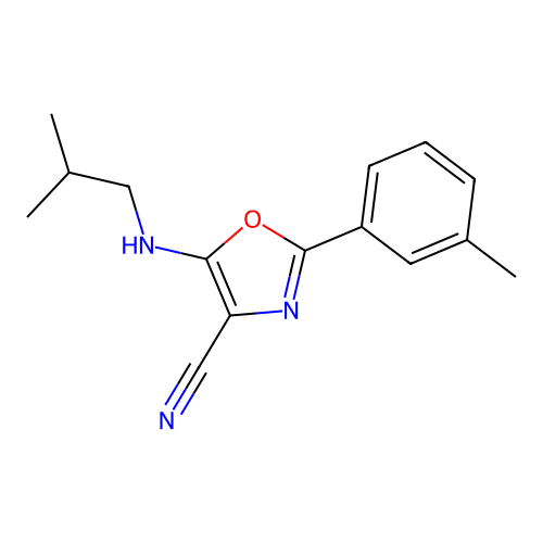 2-(3-Methylphenyl)-5-[(2-methylpropyl)amino]-1,3-oxazole-4-carbonitrile structure