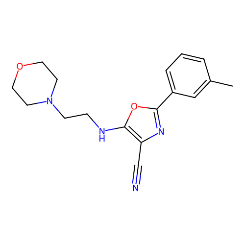2-(3-Methylphenyl)-5-{[2-(morpholin-4-yl)ethyl]amino}-1,3-oxazole-4-carbonitrile structure