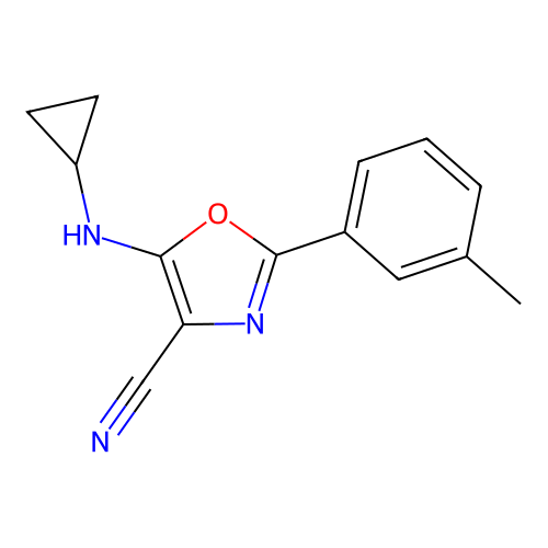 5-(Cyclopropylamino)-2-(3-methylphenyl)-1,3-oxazole-4-carbonitrile structure