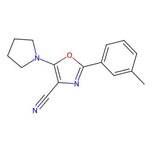 2-(3-Methylphenyl)-5-(pyrrolidin-1-yl)-1,3-oxazole-4-carbonitrile structure