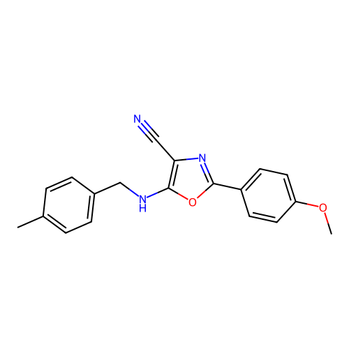 2-(4-Methoxyphenyl)-5-[(4-methylbenzyl)amino]-1,3-oxazole-4-carbonitrile structure