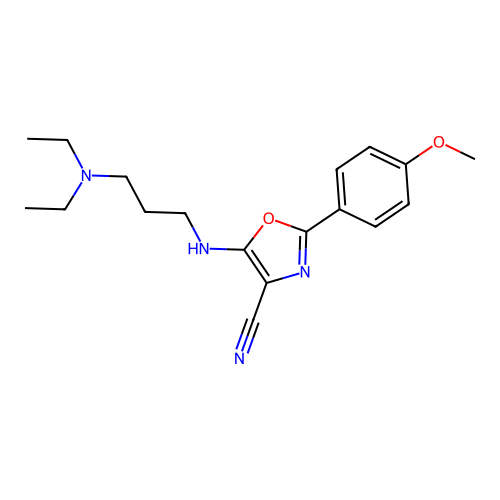 5-{[3-(Diethylamino)propyl]amino}-2-(4-methoxyphenyl)-1,3-oxazole-4-carbonitrile structure