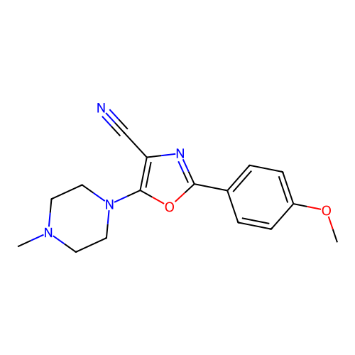 2-(4-Methoxyphenyl)-5-(4-methylpiperazin-1-yl)-1,3-oxazole-4-carbonitrile structure