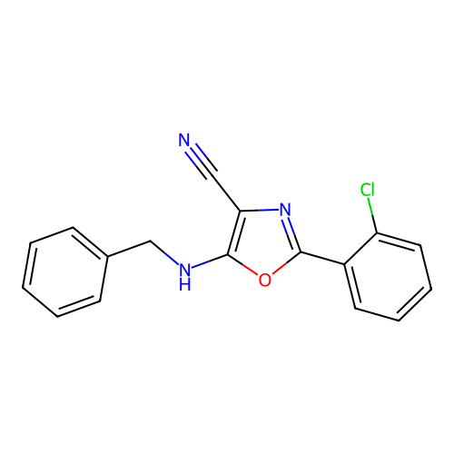 5-(Benzylamino)-2-(2-chlorophenyl)-1,3-oxazole-4-carbonitrile structure