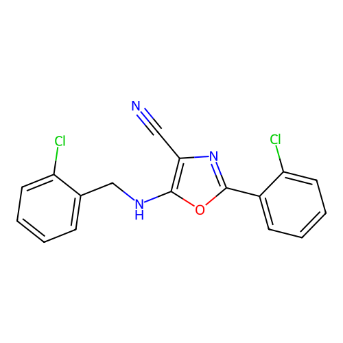 5-[(2-Chlorobenzyl)amino]-2-(2-chlorophenyl)-1,3-oxazole-4-carbonitrile structure