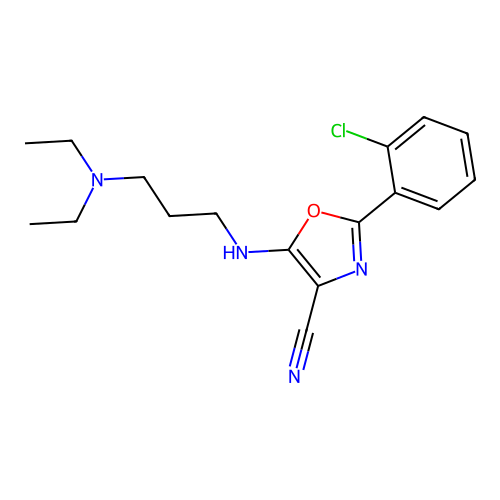 2-(2-Chlorophenyl)-5-((3-(diethylamino)propyl)amino)oxazole-4-carbonitrile structure